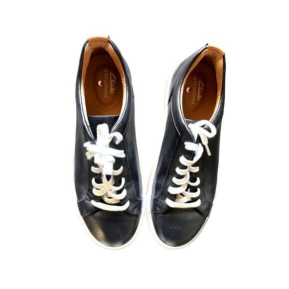 CLARKS Un Maui Lace Black‎ Leather Sneakers Sz 6 - Picture 4 of 5